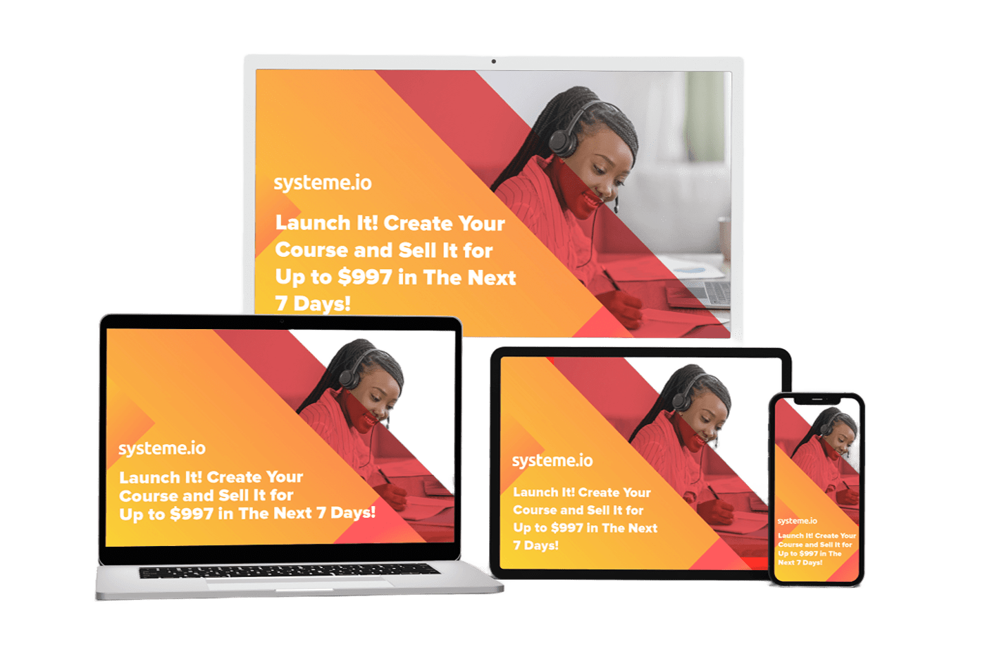 Launch it! Create your course and sell it for up to $997 in the next 7 days